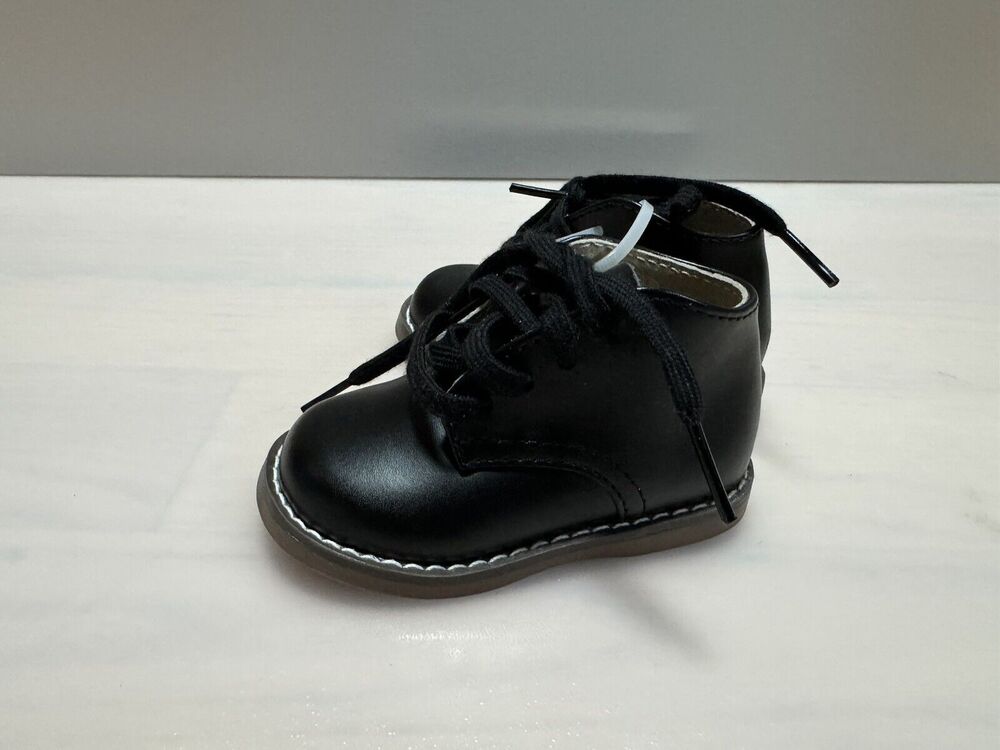 Footmates Black Leather Baby Toddler Shoes Size 2.5 Model 7792 "Todd" new